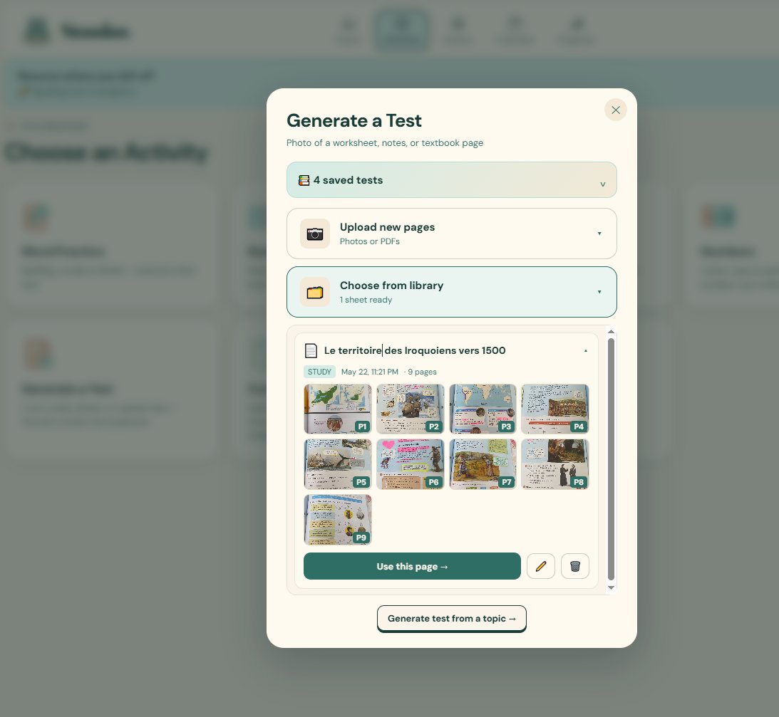 Generate a test from library